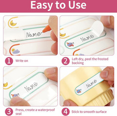 480 Labels for Kids Stuff Daycare, Waterproof Baby Name Label, Washable Bottle