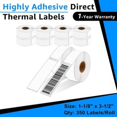 30252 Address Labels 1-1/8″ x 3-1/2″ Replace for DYMO LW 450 NOT Fit 550 10Rolls