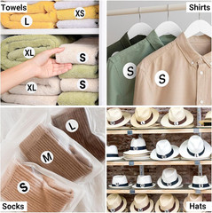 Size Stickers for Clothing, 3500 Pcs, 1 Inch round Self Adhesive Clothing Size