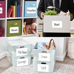 150 Pcs Labels for Storage Bins, 6 X 4 Inch Removable Labels for Storage Bins, T