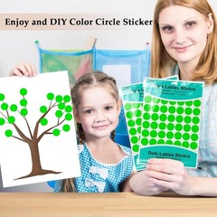 Pack of 1050 Fluorescent Green 3/4 Inch Circle Sticker Labels for Organization