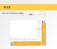 Non-OEM Fits BROTHER DK-1202 REMOVABLE Labels – (5) Rolls of 300 + (1) FRAME