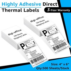 4″x6″ Fanfold Direct Thermal Shipping Labels 2 Pack Perforated for Zebra & Rollo