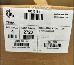 4″ x 2″ Zebra Z-Perform 2000D Label (Case) – 10012164