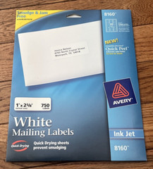 Avery 980198710 Address Label – White 12 Pages 360 Labels Opened Box