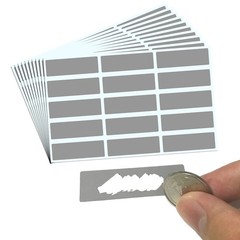 150 Pack, Scratch Off Stickers Labels – Rectangle, Gray, 1.9 x 0.6