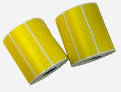 3.5″x1.25″ Direct Thermal Yellow Zebra Barcode Labels 1″ Core (2) RLS of 1000 EA