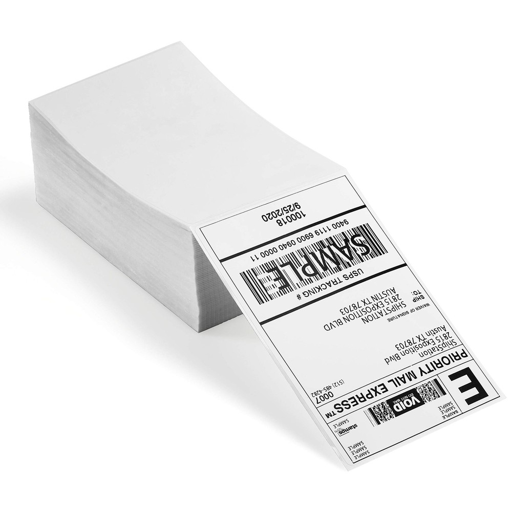 OFFNOVA Thermal Direct Labels Pack of 500 Fan-Fold 4”x6 Shipping Labels with …