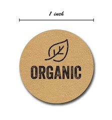 Organic Made Stickers / 1″ Inch Round Natural Kraft Organic Stickers/Organic …