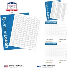 OnlineLabels 0.75″ x 0.5″ Labels – White Matte – Inkjet/Laser – 10 Sheets | P…