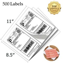500 Direct Corner Half Sheet Shipping Labels 8.5×5.5 Self-adhesive 2 Per Sheet