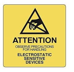 ProLine ESD Labels 2×2 Attention Electrostatic Sensitive Devices Static Warning