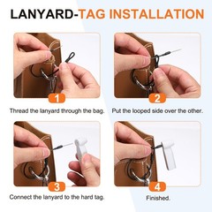 50Pcs Hard Tags AM 58kHz Tag 1.81″Length with Pins Lanyards, Light Gray