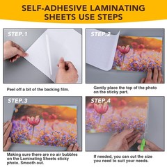 130 PCS Self-Adhesive Laminating Sheets, 9 x 12 Inches Clear Laminating Sheet…