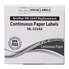 Non-OEM Fits BROTHER DK-2243 Labels (4″ x 100 feet) – (4) Rolls of 100′