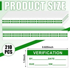210 Pcs Verification Labels, 1.5″ x 0.625″ Self Laminating Verification Label…