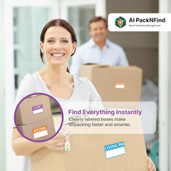 Aipacknfind 300 Count 3.4X2 Moving Labels for 1-4 Bedroom – Color Coded Stickers