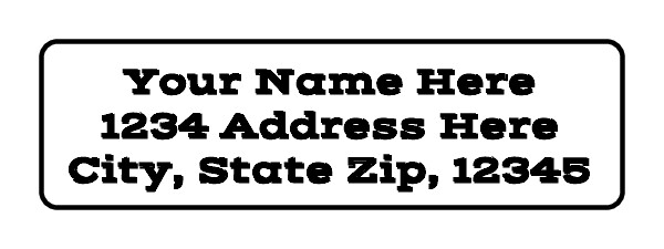 400 Vast Shadow Font Personalized Return Address Labels. 1/2 inch by 1 3/4 in.