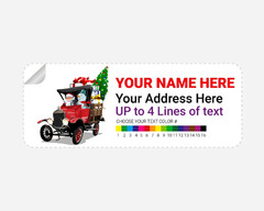 Personalized Santa Claus & Snowman Theme Address Labels Stickers 2.625inx01in