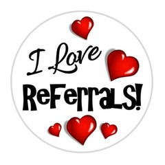 “I Love Referrals” Labels / Stickers / Seals – Multiple Sizes 1″, 1.5″, 2″, 2.5″