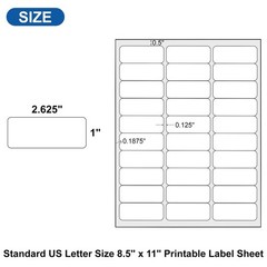[500 Sheets 15000 Labels] 1” X 2-5/8” Address Mailing Label for Envelope 30-u…