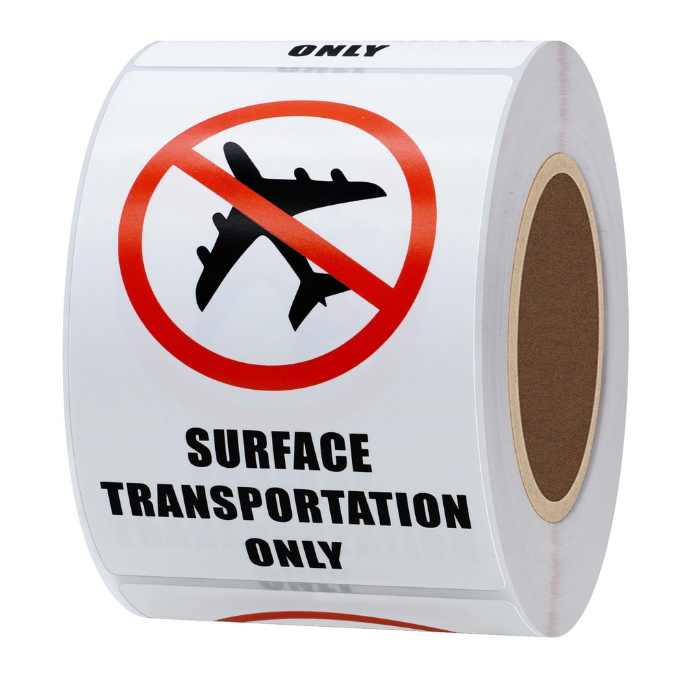 Hybsk 2×3 Inch Surface Transportation ONLY DOT Warning Labels 1 Roll, White