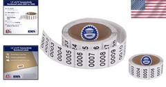 Consecutively Numbered Labels – 1.5×0.75 Inches, 1,000 Roll