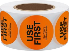 USE First Stickers Restaurant Service FIFO Label 1.5 Inch Total 500 Labels per