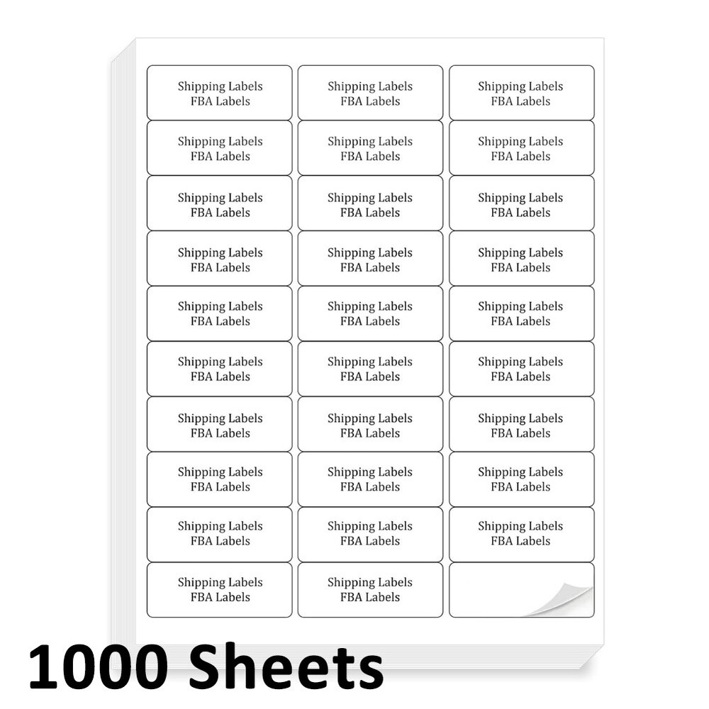 1000 Sheets 1″x2-5/8″ Address Shipping Labels Stickers 30-UP for Inkjet & Laser
