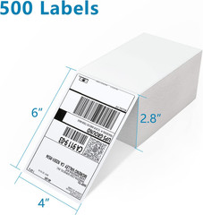 Thermal Labels, 500Pcs 4×6 Shipping Labels