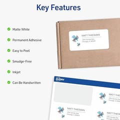 Customizable 2″ x 4″ Printable Shipping Labels – 1,250 Blank Stickers, White, 5-