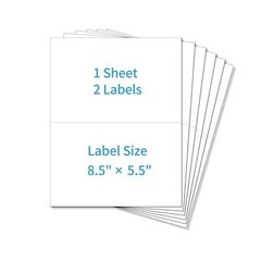 600 Half Sheet Shipping Labels Print STRONG ADHESIVE Laser Printer 8.5″ x 5-1/2″
