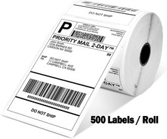 4×6 Direct Thermal Shipping Address Printing Labels 500/Roll Zebra/Rollo/Others