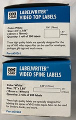 Co Star Labelwriter 30260 Video Spine 400 Labels 330261 Video Top 300 Labels