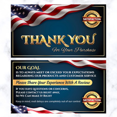 100 CLASSY Ebay Seller Thank You Business Note Cards,(Flag) Buy (2) get (1) FREE