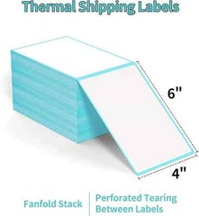 Fanfold 4″ x 6″ Direct Thermal Shipping Barcode Certified UPS Labels 500 – 2000