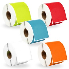 DYMO LW 30256 REMOVABLE – 5 Rolls – 1 ea. GREEN RED BLUE WHITE ORANGE
