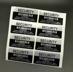 Silver black Color VOID Security Seal Warranty Label Sticker With Serial Number