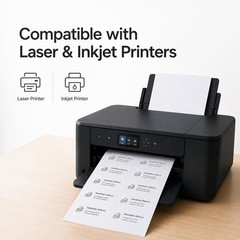 2″ x 4″ 30 Sheets, Printable White Sticker Labels, Laser/Inkjet Printing – Ma…