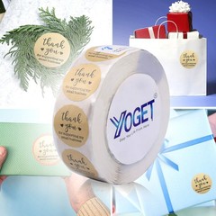 Thank You Stickers Kraft Business Roll 500 Labels 1.5 Inch Mailing Packaging