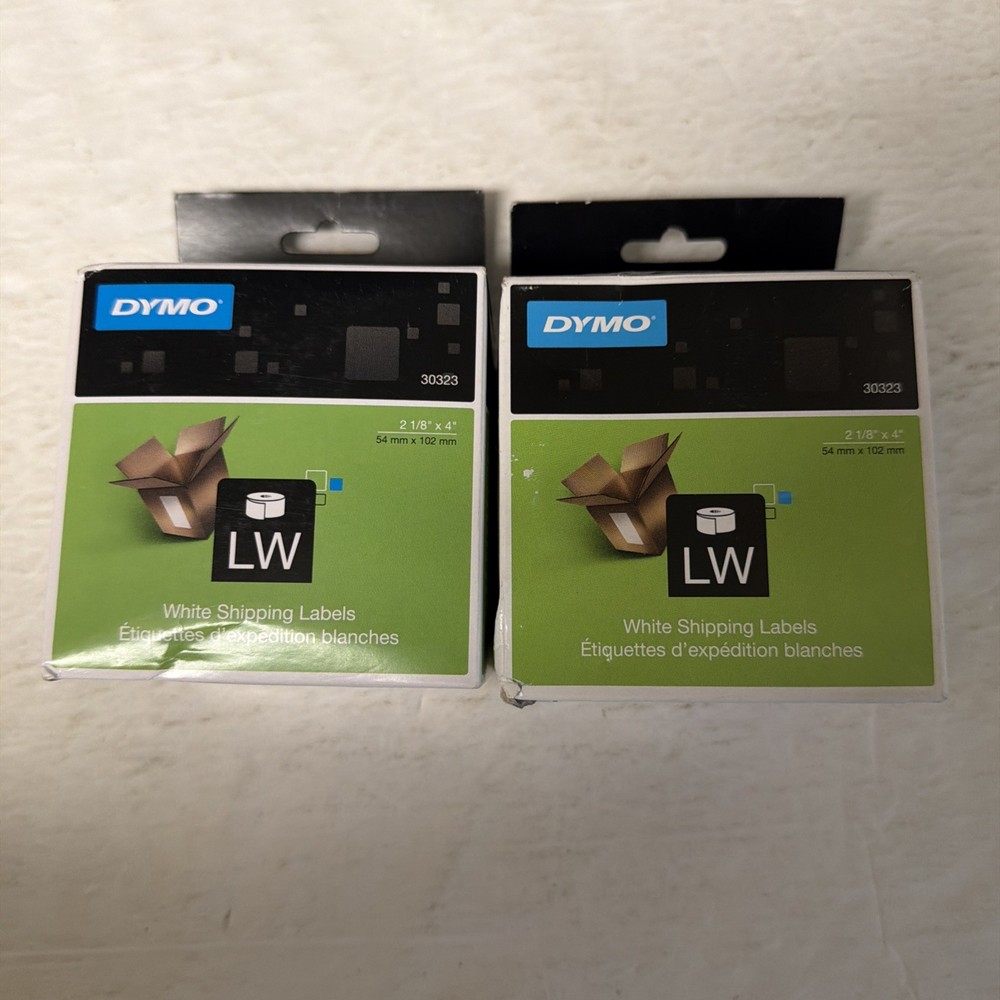 Dymo 30323 4″ X 2-1/8″ Black/White Shipping Labels Brand New Sealed Lot Of 2