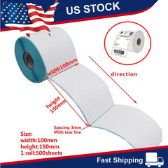 4×6″ Direct Thermal Shipping Labels Self-Adhesive Paper,500 Per Roll