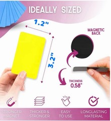 Availey 60 Pieces (3.2 X 1.2) Magnetic Dry Erase Labels – Reusable Strip Color..