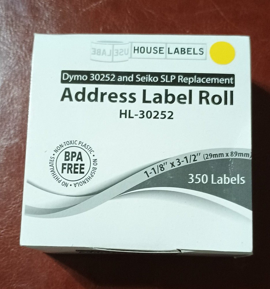 Thermal Labels 30252 Address (1-1/8″ x 3-1/2″) for Dymo, 30 Rolls House Labels