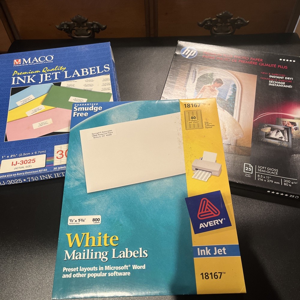 Lot Ink Jet Labels Photo Paper (J)