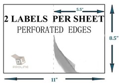 1000 Shipping Labels Perforated 8.5×5.5 Self Adhesive 2 Per Sheet 500 Sheets