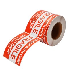 500 Large 3×5 Fragile Handle with Care Thank You Labels Stickers Free Shipping