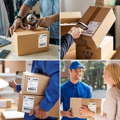 1000Labels 4×6 Fanfold Direct Thermal Shipping Labels Blank for Zebra and Rollo