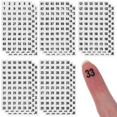 Mabor 15 Sheets Round Number Stickers 1300, Small Clear Consecutive Number La…
