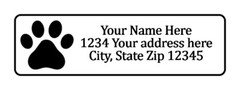 800 Dog Paw Print Personalized Return Address Labels. 1/2 inch by 1 3/4 inch